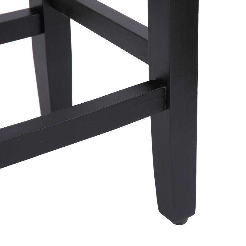 WestinTrends 24" Upholstered Saddle Seat Counter Stool, Black/Gray