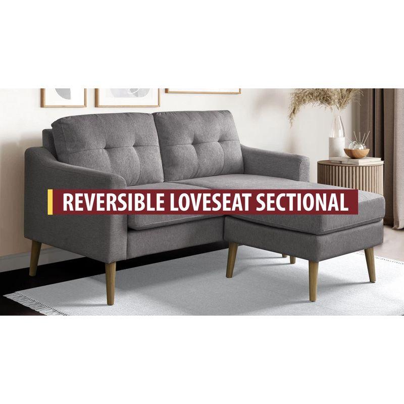 Serta Bellamy 2 in 1 Convertible Loveseat Chaise and Ottoman