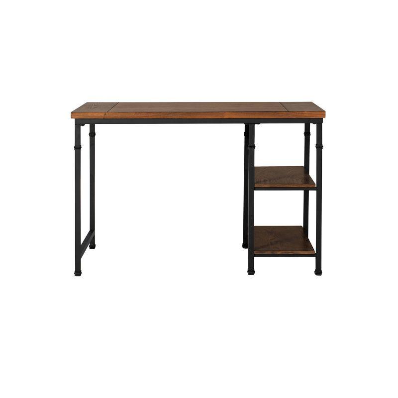 Austin Black and Ash Wood Two Shelf Desk