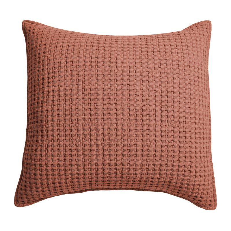 Adobe Cotton Waffle 20" Square Decorative Pillow