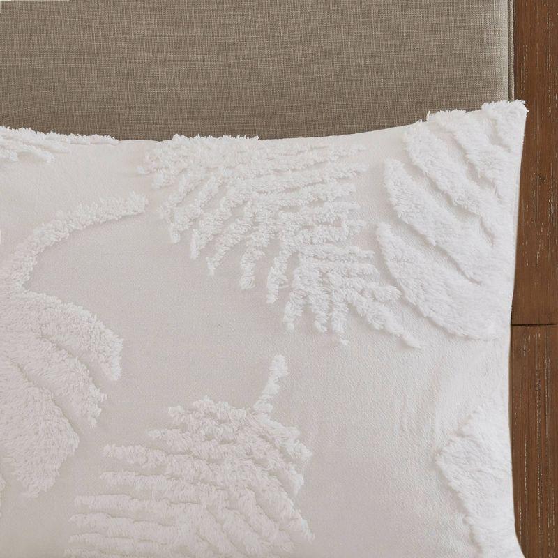 Full White Cotton Tufted Palm Comforter Set