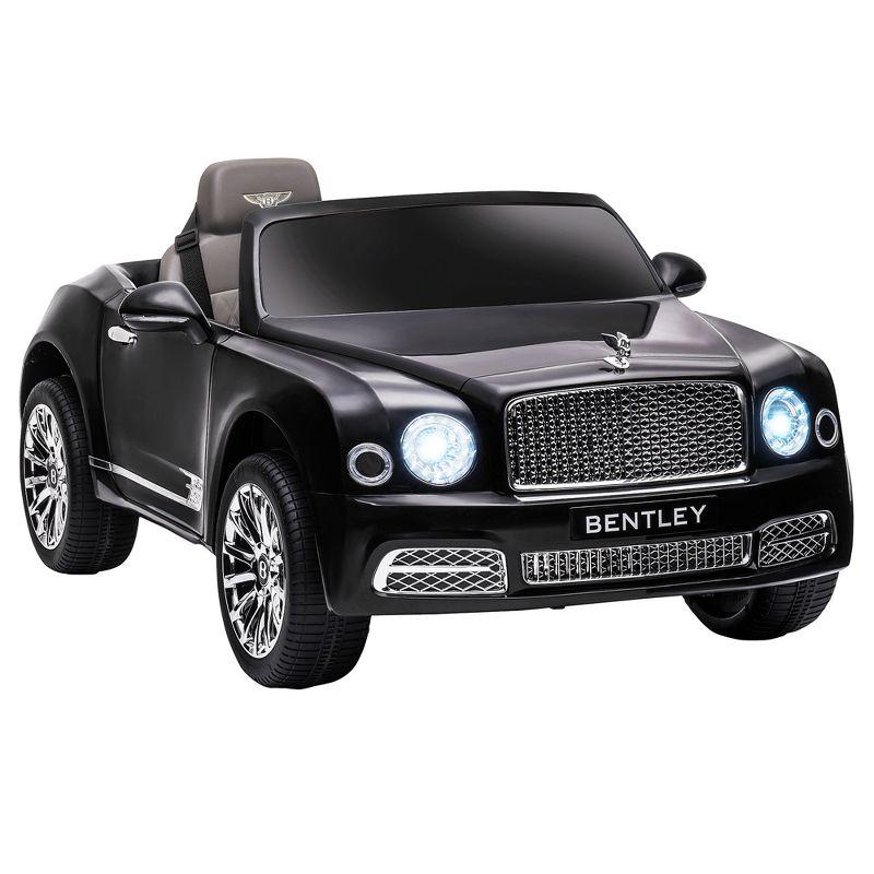 Aosom Bentley 12V Ride on Car with Remote Control, Battery Powered Car with Sound, LED Lights, MP3, Horn, Music, 2 Motors, for 37-72 Months, Black