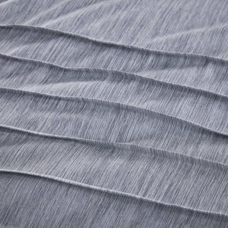 Gray Pleated Microfiber Full/Queen Duvet Cover Set