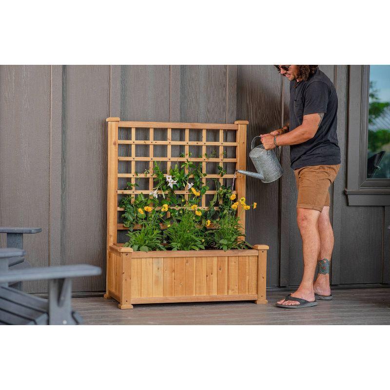 Rosewood 46.75'' H x 38.13'' Wood Planter with Trellis