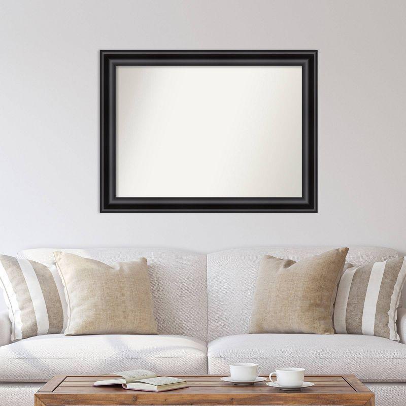 44" x 33" Non-Beveled Grand Black Wall Mirror - Amanti Art: Modern Rectangle, Polystyrene Frame, Wall Mounted