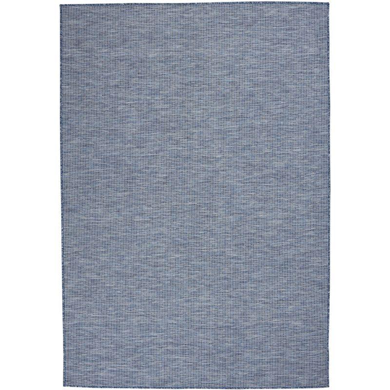 Navy Blue Flat Woven Rectangular Synthetic Rug, 4' x 6'