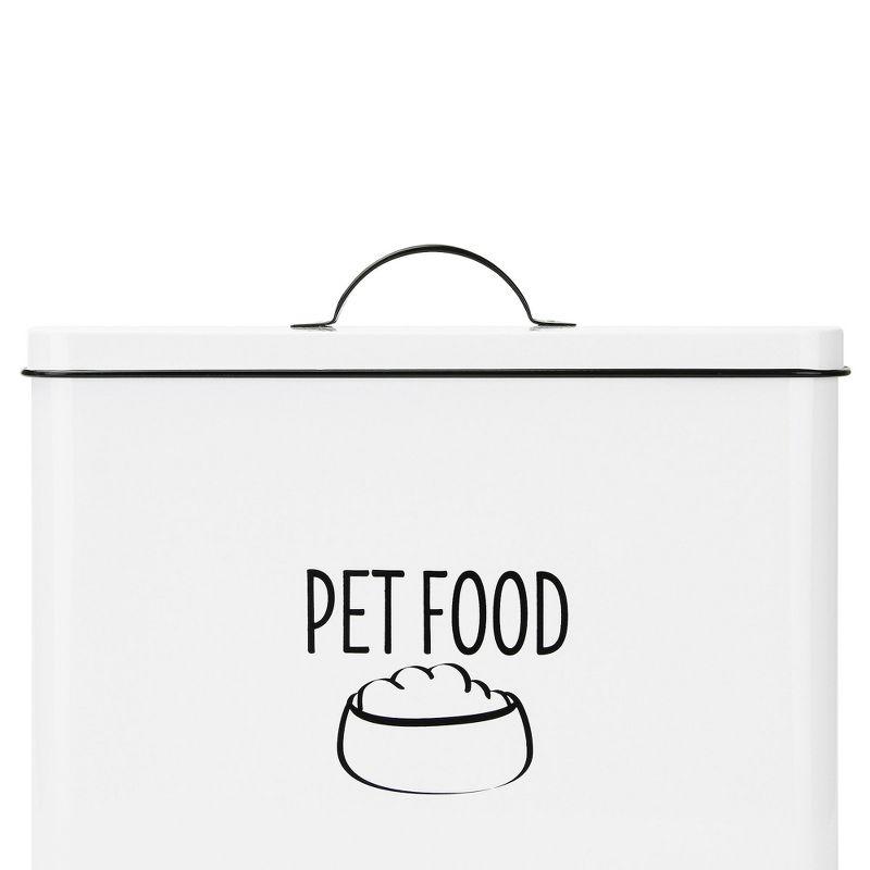 Outshine Co Outshine White Farmhouse Dog Food Bin Storage Container Cute Pet Food And Treat Canister With Lid & Reviews | Wayfair