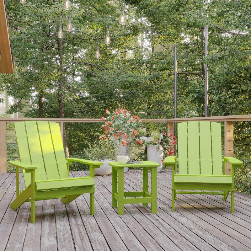 Lime Green Poly Resin Adirondack Side Table