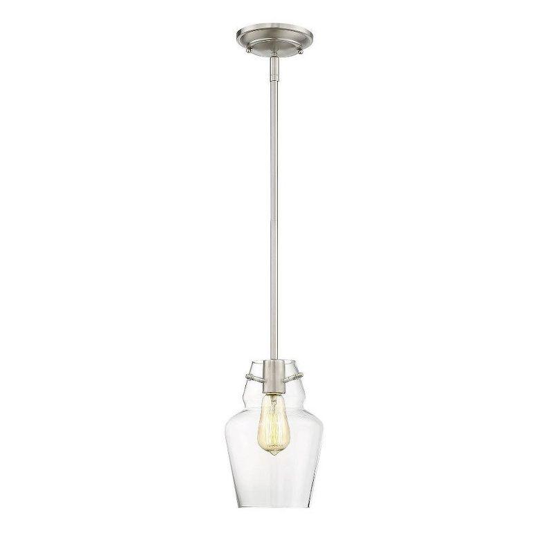 Vintage Satin Nickel Mini Pendant with Clear Glass Shade