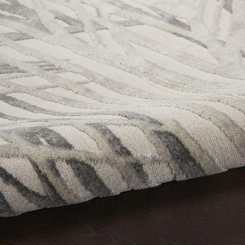 Nourison Rustic Textures Modern Palm Indoor Area Rug Ivory/Grey 2'2" x 7'6"