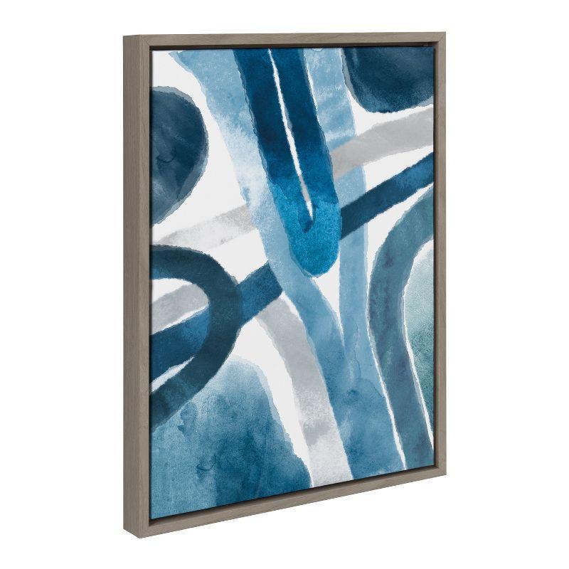 Kate and Laurel Abstract Blue and Gray Watercolor by Homes Designs, 18x24, Gray