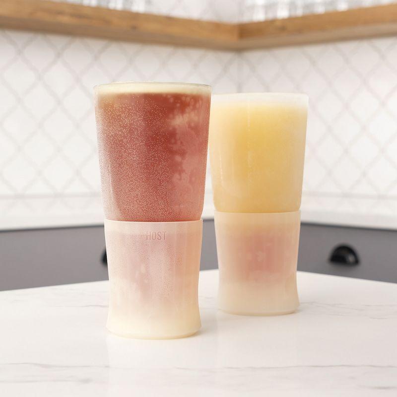 Glass Beer FREEZE Cooling Cups (Set of 2)