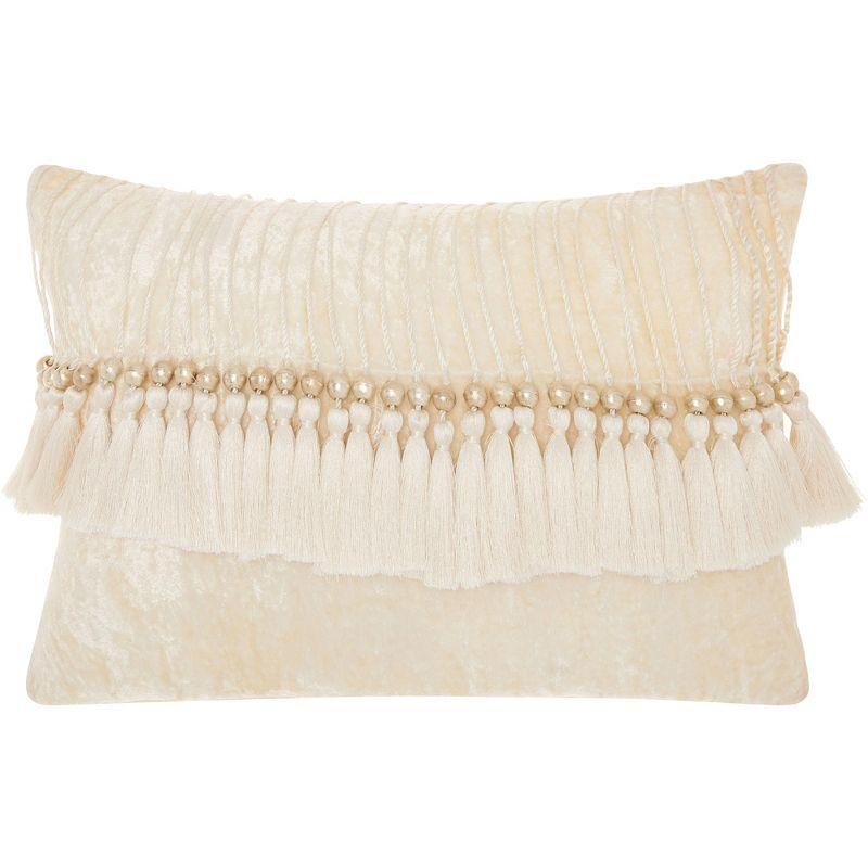 Tassels Velvet Reversible Throw Pillow