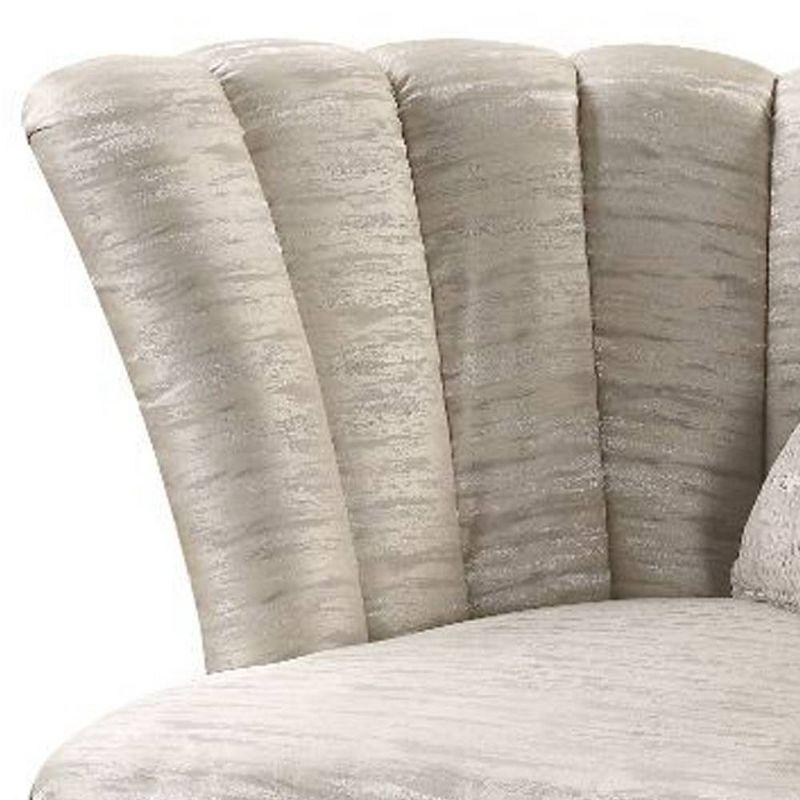 Acme Furniture 41" Athalia Swivel Chair Shimmering Pearl: Linen Upholstery, Wood Frame, No Assembly Required