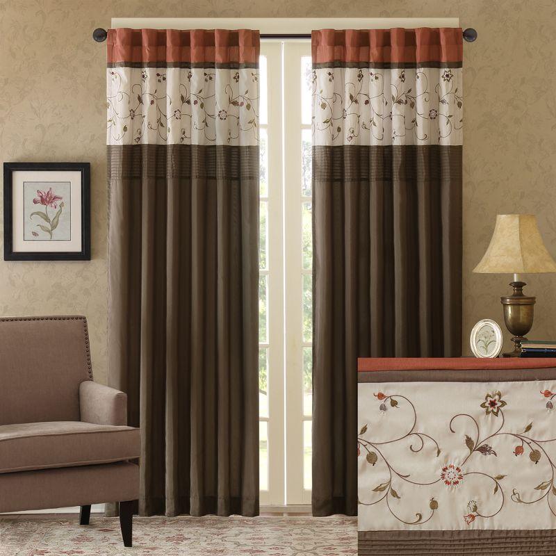 Madison Park Serene Embroidered Curtain Panel