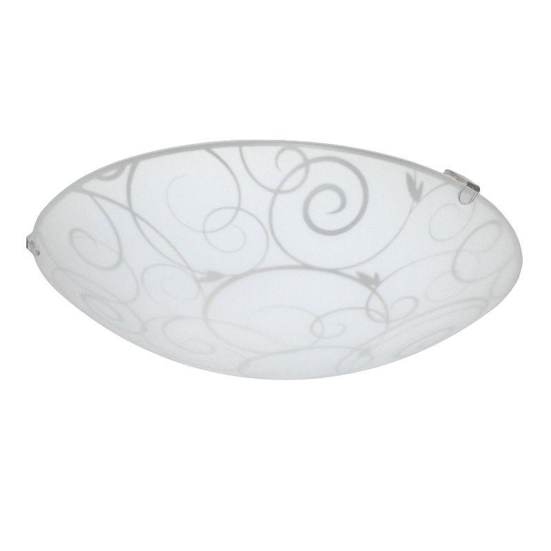 Flushmount Ceiling Light with Scroll Swirl Design White - Simple Designs