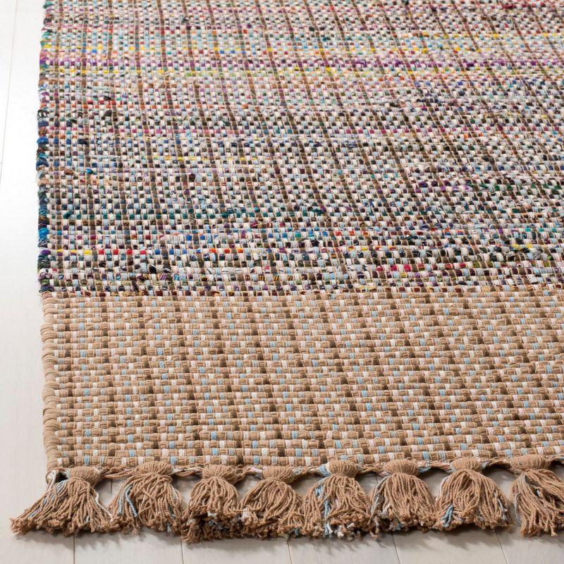 Coastal Charm Blue Handwoven Flatweave Cotton-Wool Rug - 2' x 3'