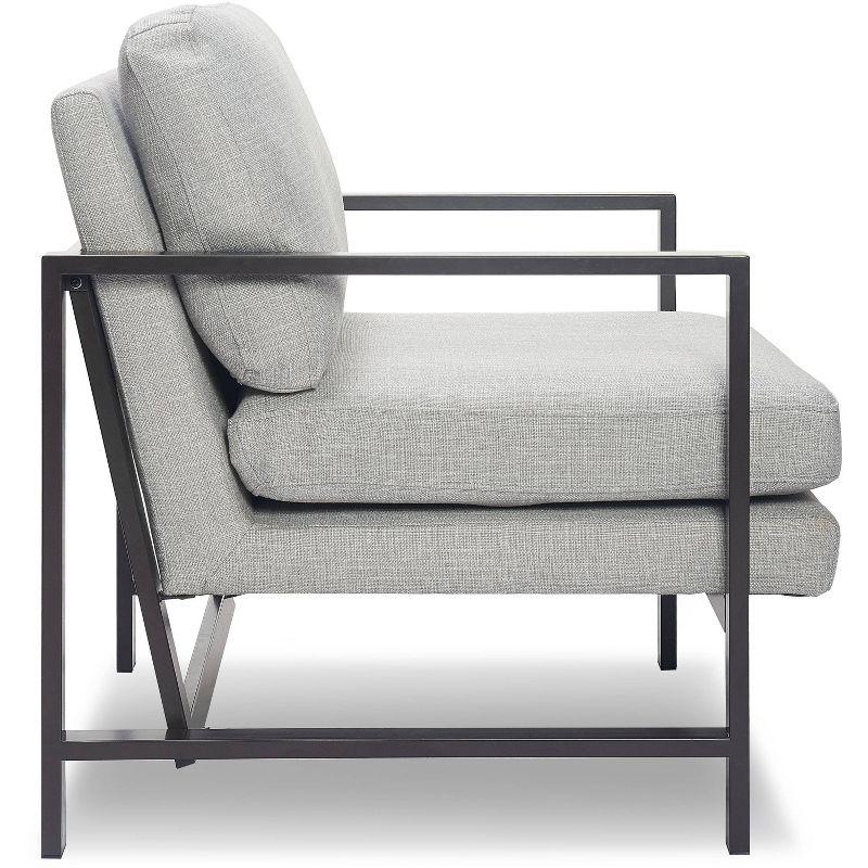 Tommy Hilfiger Russell Square Metal Frame Accent Chair, Mid-Century Modern, Medium-Soft Pillow Back