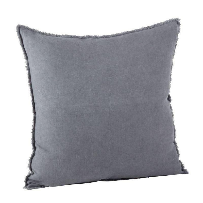 20"x20" Oversize Fringed Design Linen Square Throw Pillow - Saro Lifestyle