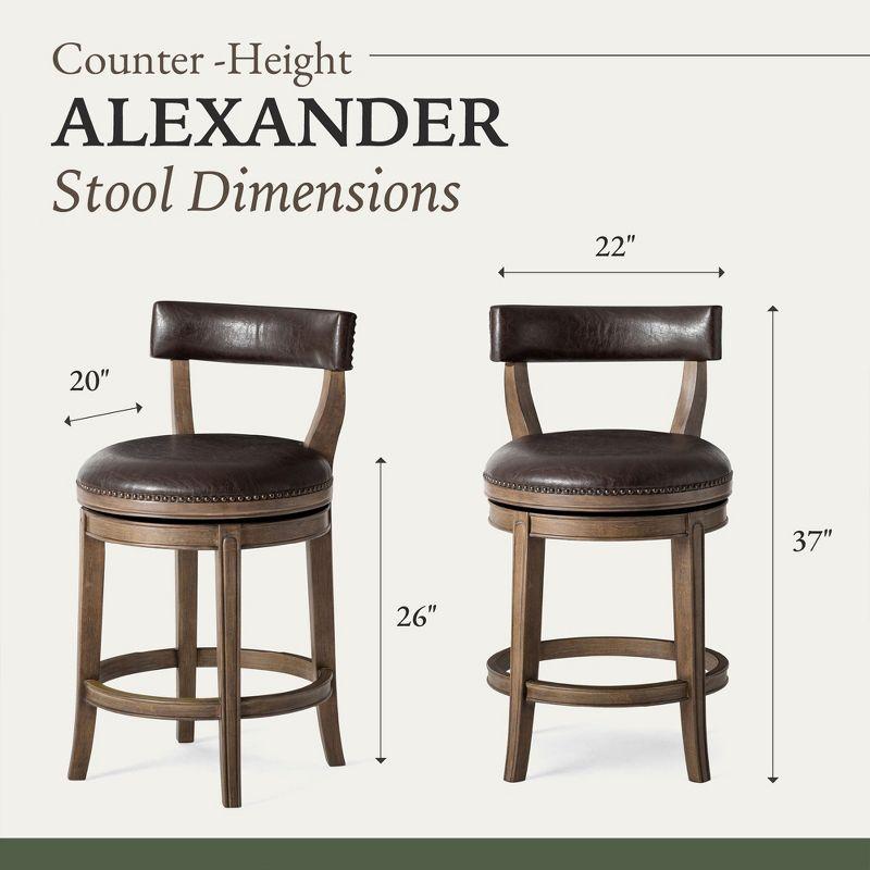 Maven Lane Alexander Counter Stool with Vegan Leather Upholstery