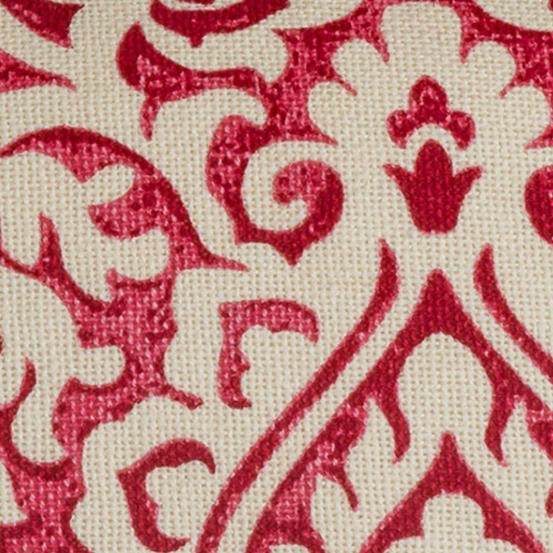 Large Crimson Damask Cotton Square Throw Pillow