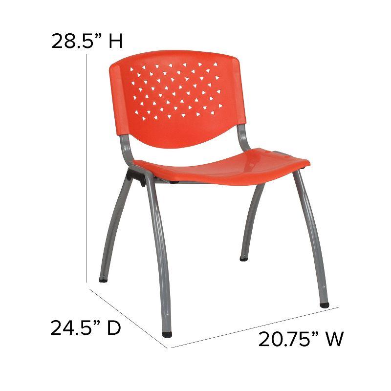 Memphis 880 lb. Capacity Plastic Stack Chair with Powder Coated Frame