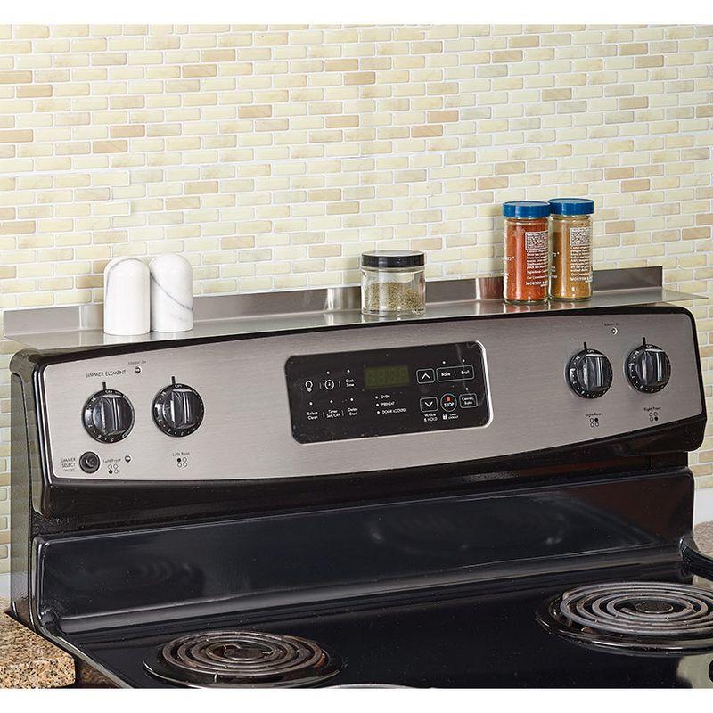 The Lakeside Collection Magnetic Instant Stove Top Shelf for Kitchen Organization - Stainless Steel