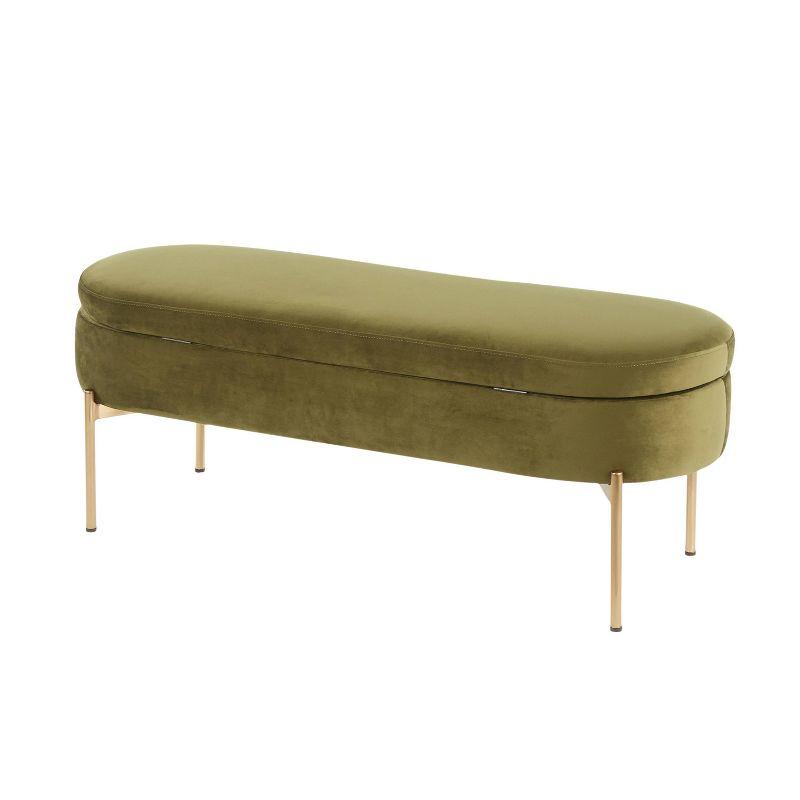 Velvet Upholstered Storage Bench