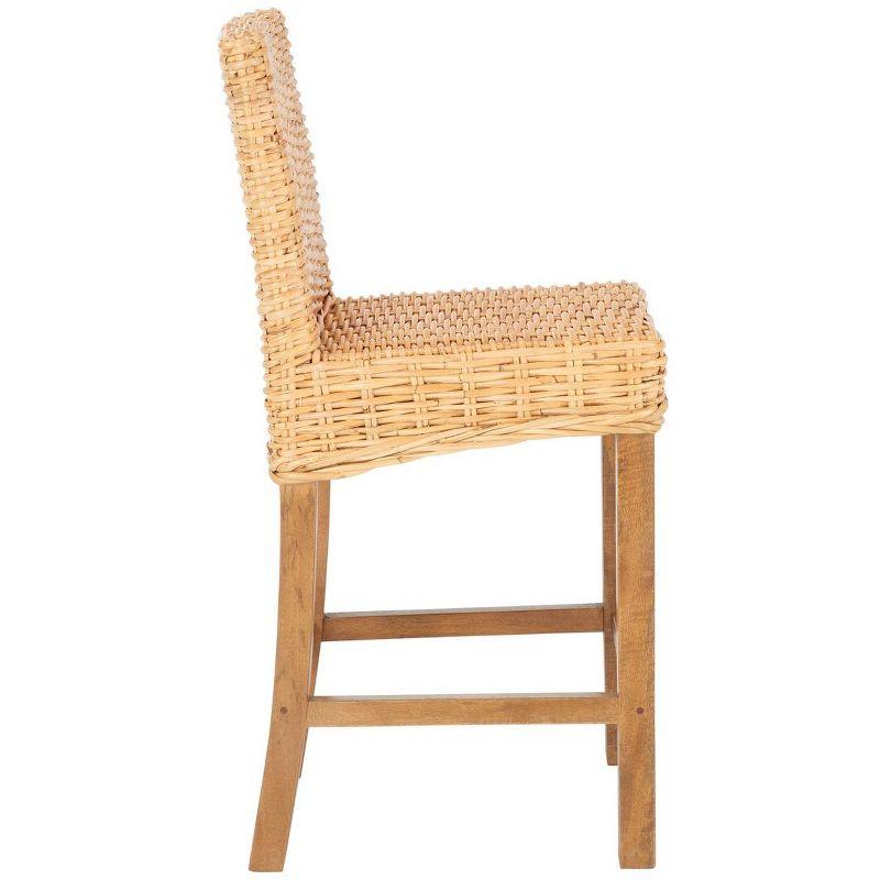 Tobie Rattan Counter Stool - BST6501 - Natural/Golden Brown - Safavieh