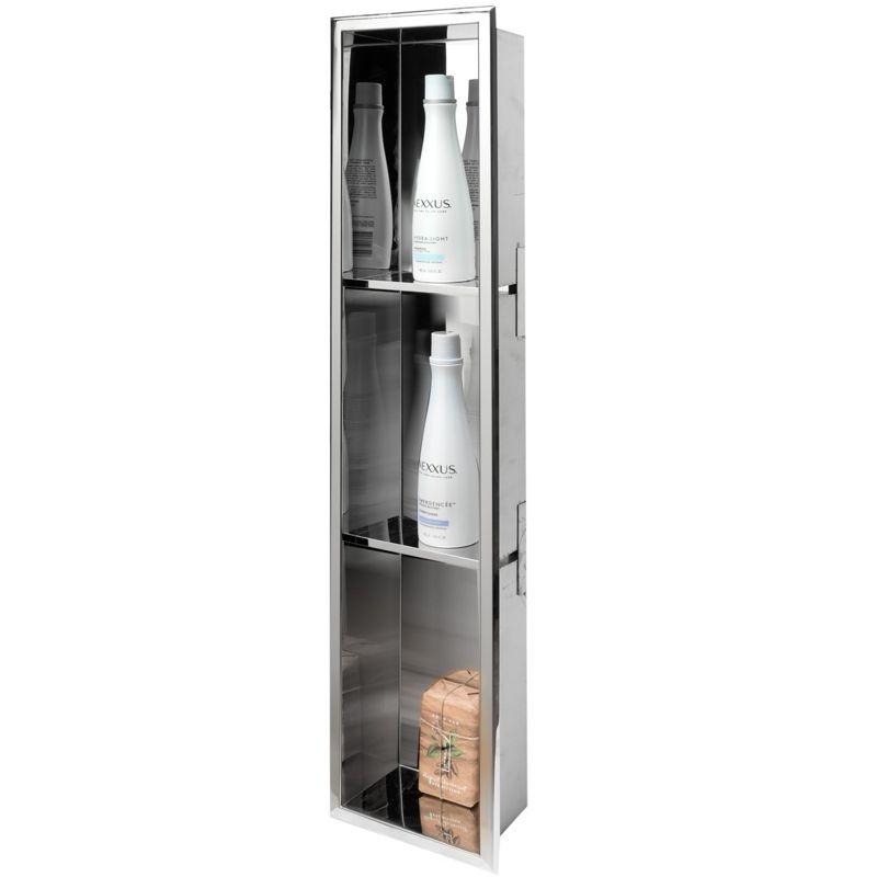 Vertical Stainless Steel Triple Shower Niche