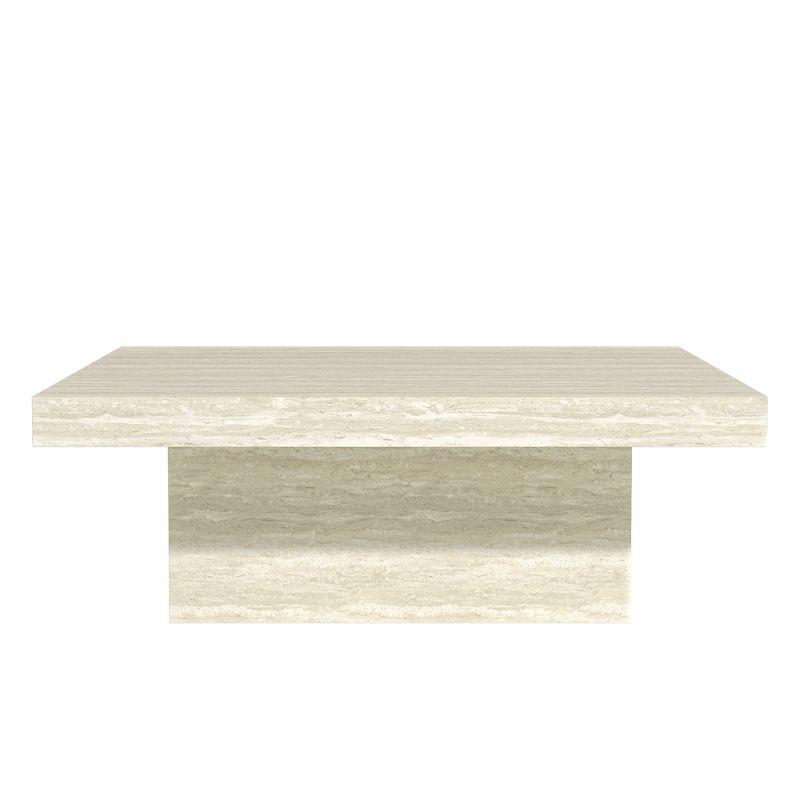 Galano Carmelo 35.4 in Square Wood Top Coffee Table in Concrete Gray, Cement Gray