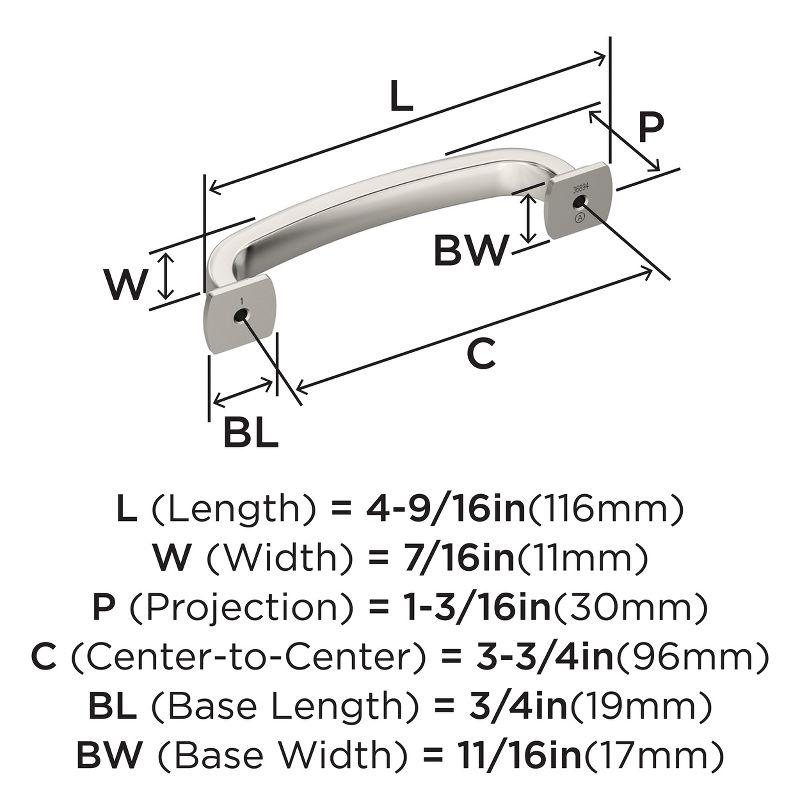 Polished Nickel 3-3/4 inch Cabinet Drawer Pull