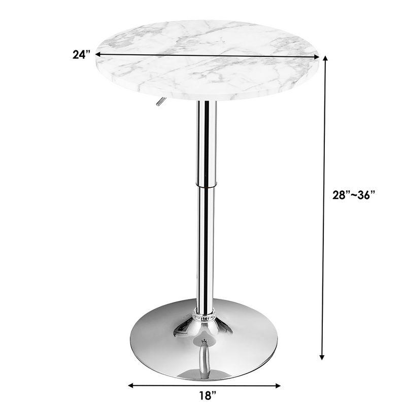 Costway 6PCS Round Bistro Bar Table Height Adjustable 360-degree Swivel White\Black