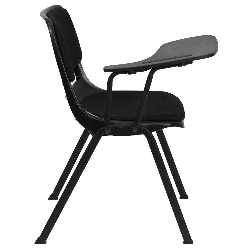 Flash Furniture Black Padded Ergonomic Shell Chair with Right Handed Flip-Up Tablet Arm