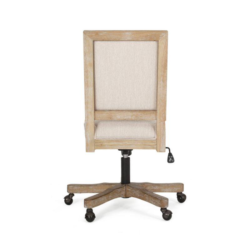 Sandine Rustic Upholstered Swivel Office Chair - Christopher Knight Home