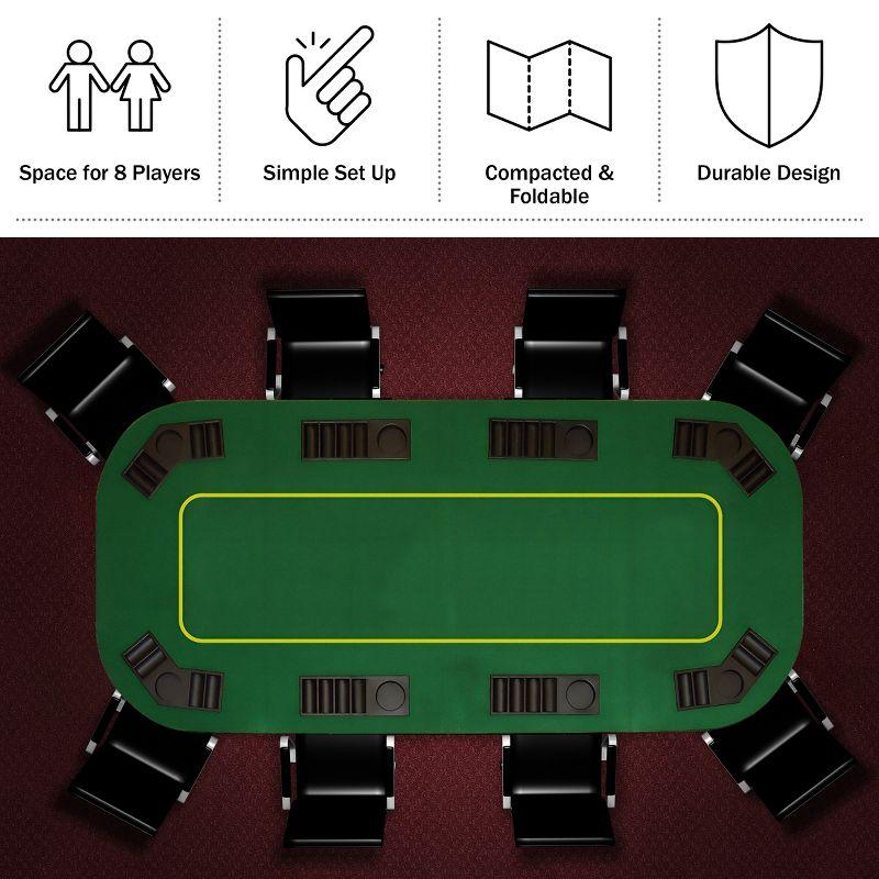 Trademark Poker Oval Texas Hold'em Poker Table Topper for 8 Players - Green