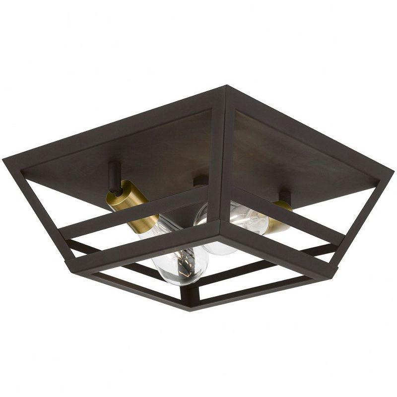 Livex Lighting Schofield 2 - Light Flush Mount in  Bronze/Antique Brass