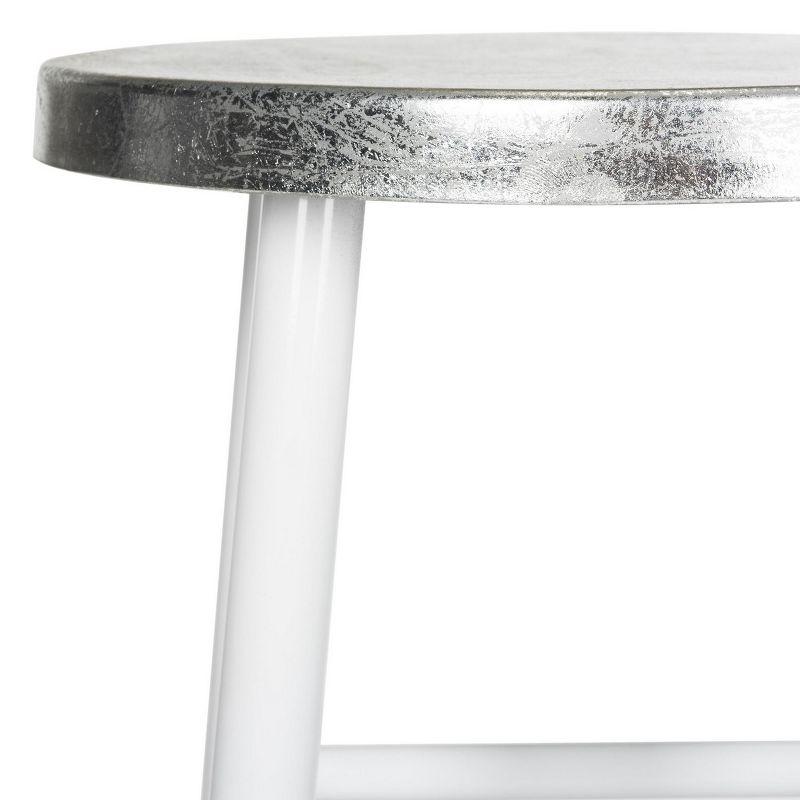 Kenzie 30''H Silver Dipped Bar Stool - FOX3212 - White - Safavieh Couture