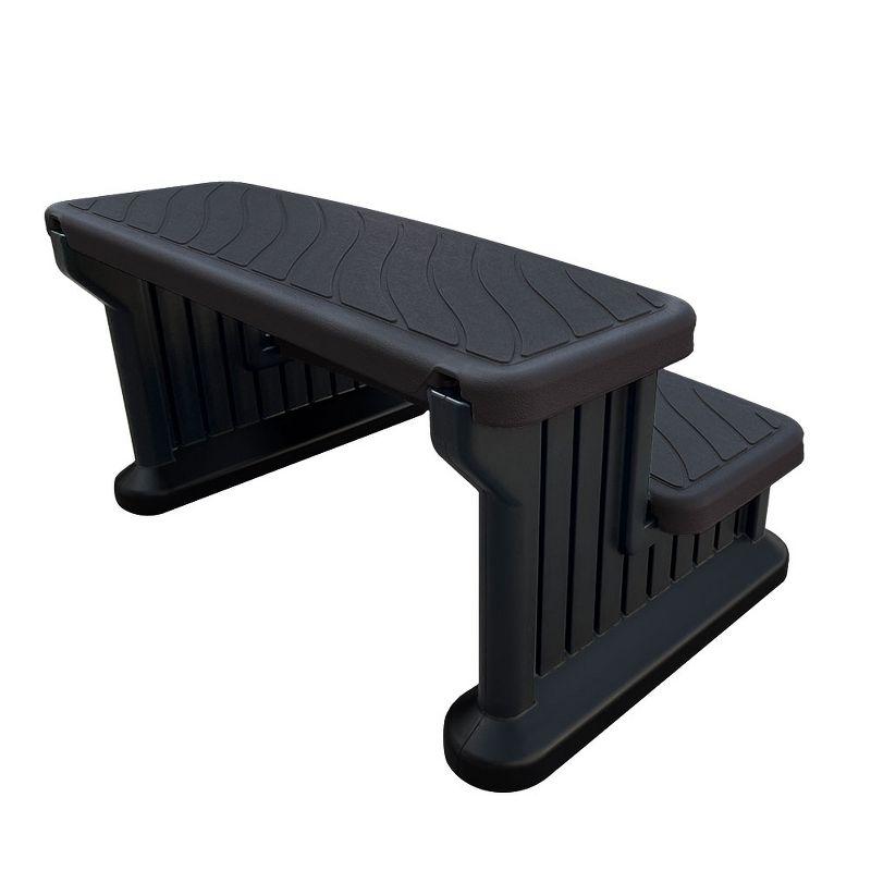 Puri Tech Universal Spa & Hot Tub Outdoor Steps No Slip Grip Support - Black