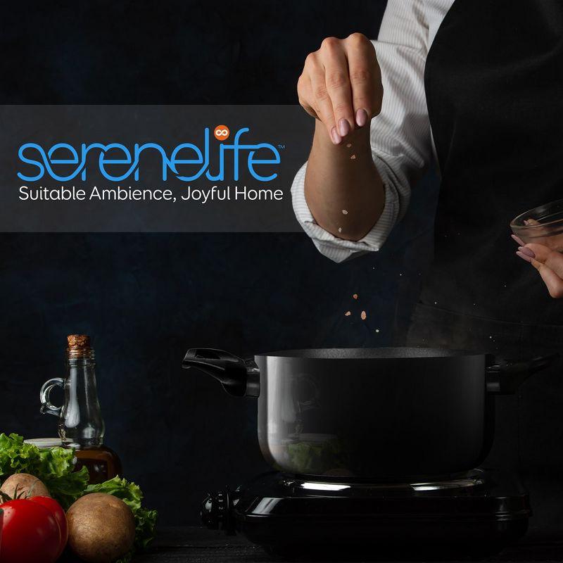 SereneLife 11 - Piece Non-Stick Aluminum Cookware Set