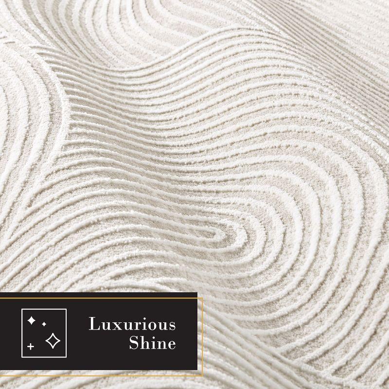 TOWN & COUNTRY Luxe Maya Soft Arches Neutral Indoor Area Rug with High-Low Texture, Ivory/Greige