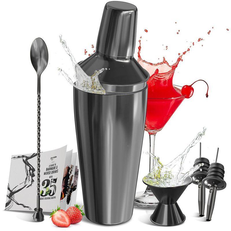 Joytable 8 Piece Stainless Steel Cocktail Shaker Bar Tool Set