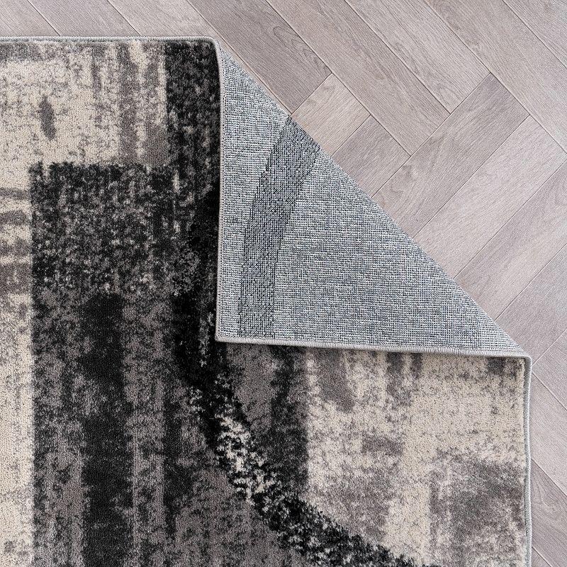 World Rug Gallery Abstract Circle Cream 3'3"x5' Area Rug