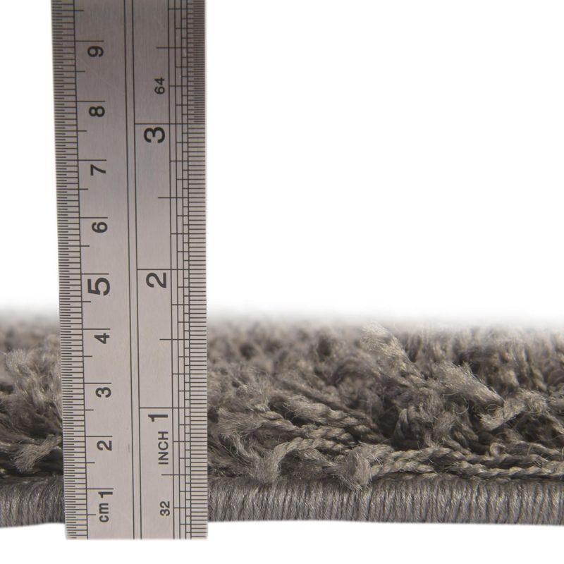 Unique Loom 3' 3 x 3' 3 Solid Shag Graphite Gray Area Rug
