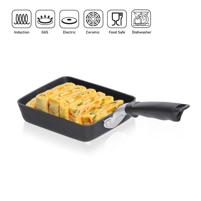 TECHEF Tamagoyaki Japanese Omelette Pan/Egg Pan - Medium/Black