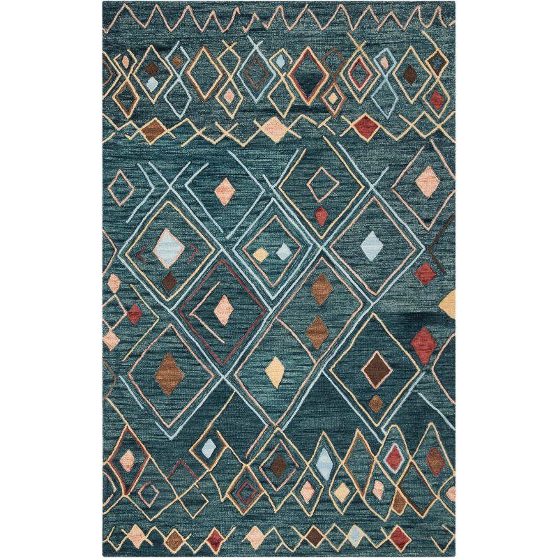 Suzani SZN314 Hand Hooked Area Rug - Dark Blue/Multi - 4'x6' - Safavieh.
