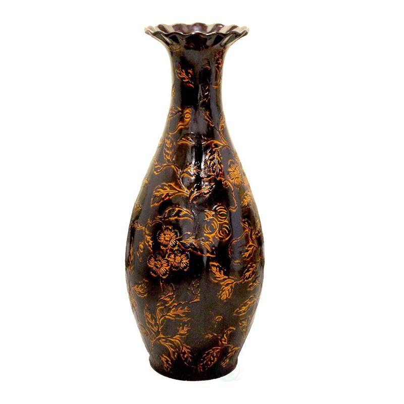 Uniquewise Traditional Brown Trumpet Shaped Floor Vase, 36 Tall