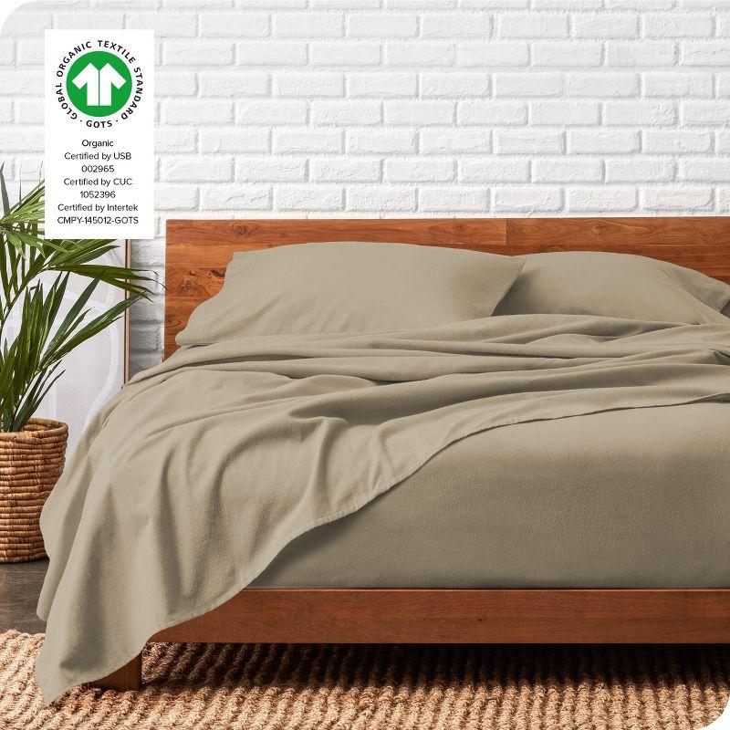 Bare Home Organic 100% Cotton Flannel Sheet Set