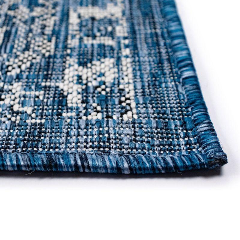 Liora Manne Carmel Vintage Floral Indoor/Outdoor Rug Navy 6'6" x 9'4"