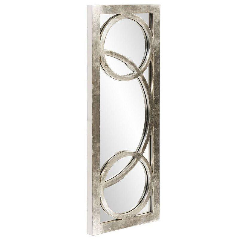 Rectangle Dynasty Decorative Wall Mirror Silver - Howard Elliott: Modern Style, Swirl Accents, No Assembly Required